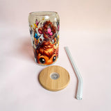 Highland cow glass cup