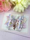 Mermaid charm hair bow