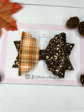Autumn tartan hair bow