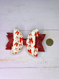 Christmas red bow hair bow