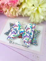 Butterfly charm hair bow