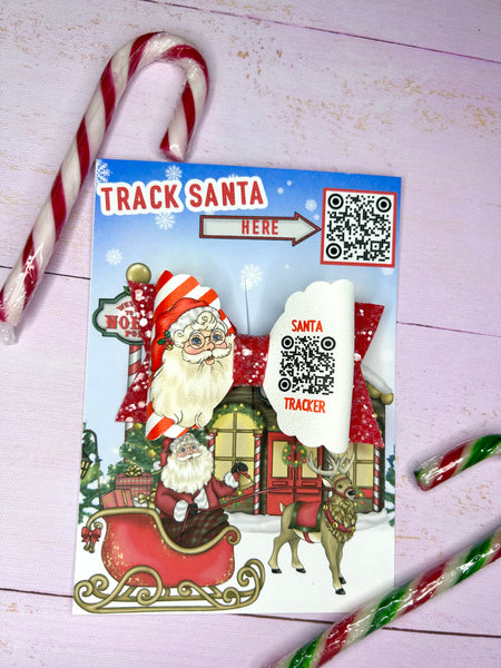 Santa tracker hair bow