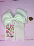 Rainbow fluffy monster bow*reduced to clear*