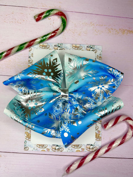 Large snowflake hair bow