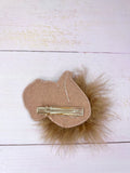 Fluffy sloth hair clip