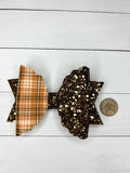 Autumn tartan hair bow