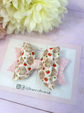 Strawberry bunny hair bow