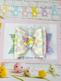 Easter egg clay hair bow