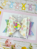 Easter egg clay hair bow