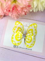 School gingham butterfly clip