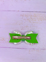 Green alien hair bows