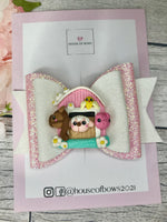 Farm animals hair bow