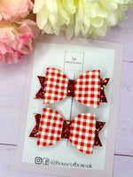 Gingham school bows