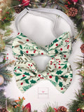 Christmas holly bow tie and clip