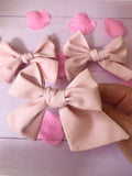 Blush pink Hand tied hair bows