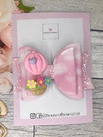 Pink hot air balloon bow