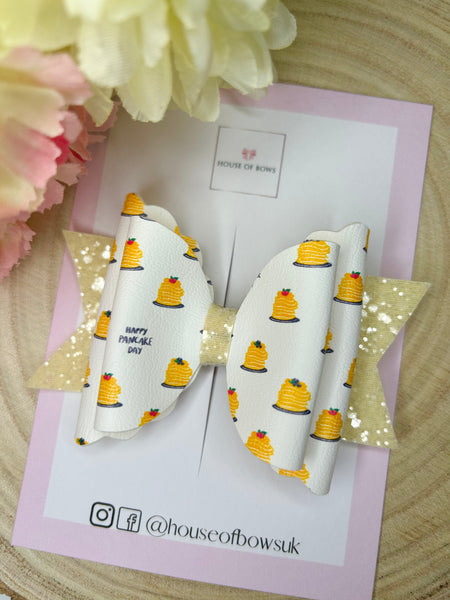 Pancake day hair bow
